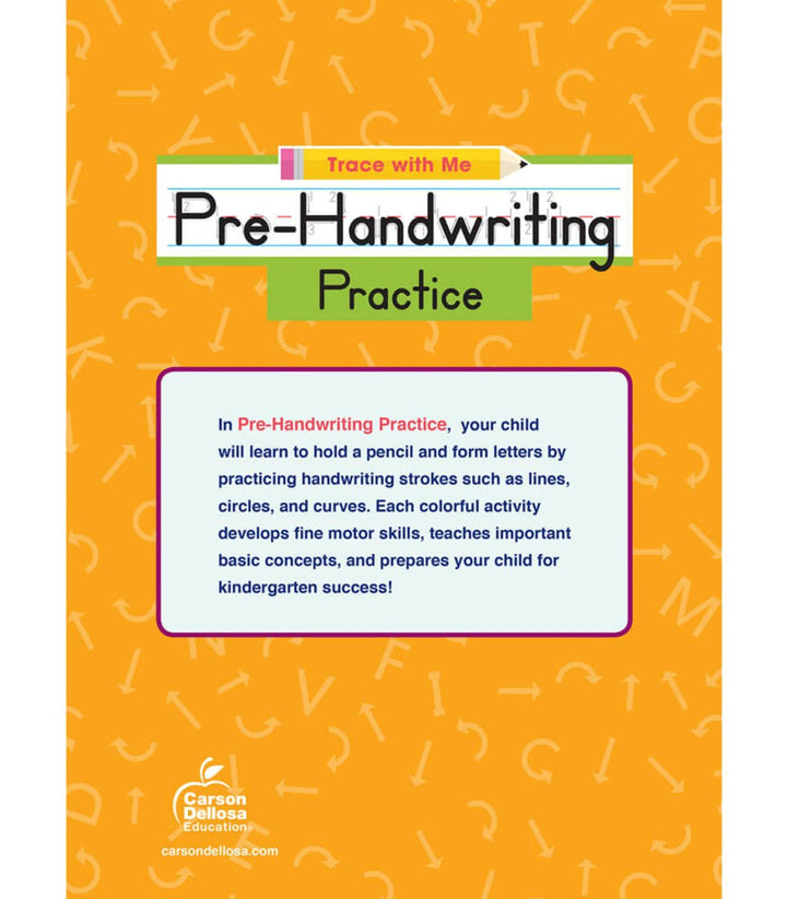 Trace with Me: Pre-Handwriting Practice Activity Book Grade PK-2 Paperback-Handwriting Books-Tools 4 Teaching-Classroom Decor and More