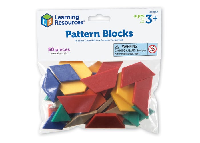 *Pattern Blocks Smart Pack, Set of 50-Numbers, Counting & Sorting-Tools 4 Teaching-Classroom Decor and More