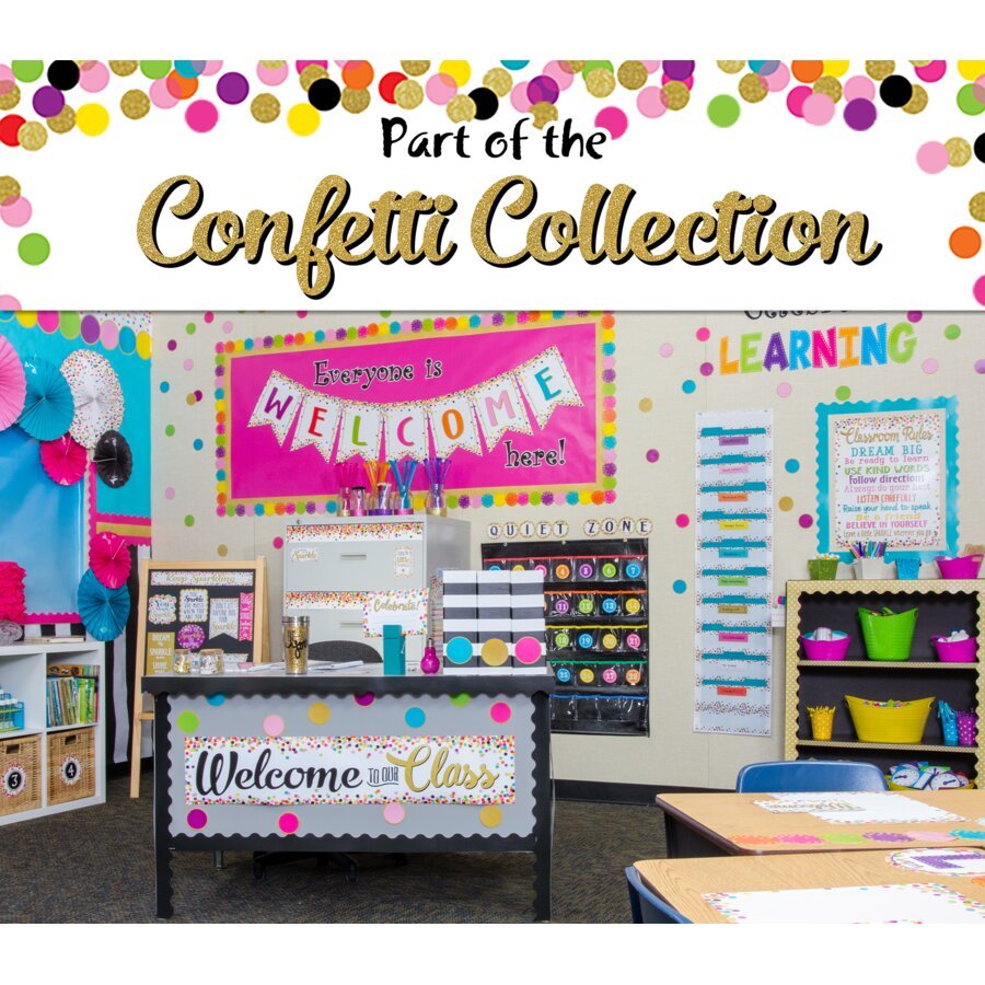 Confetti Hall Pass Lanyards-Hall Passes-Tools 4 Teaching-Classroom Decor and More