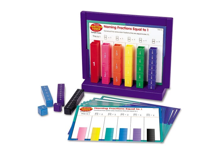 Fraction Tower® Activity Set-Fractions, Geometry & Measurement-Tools 4 Teaching-Classroom Decor and More