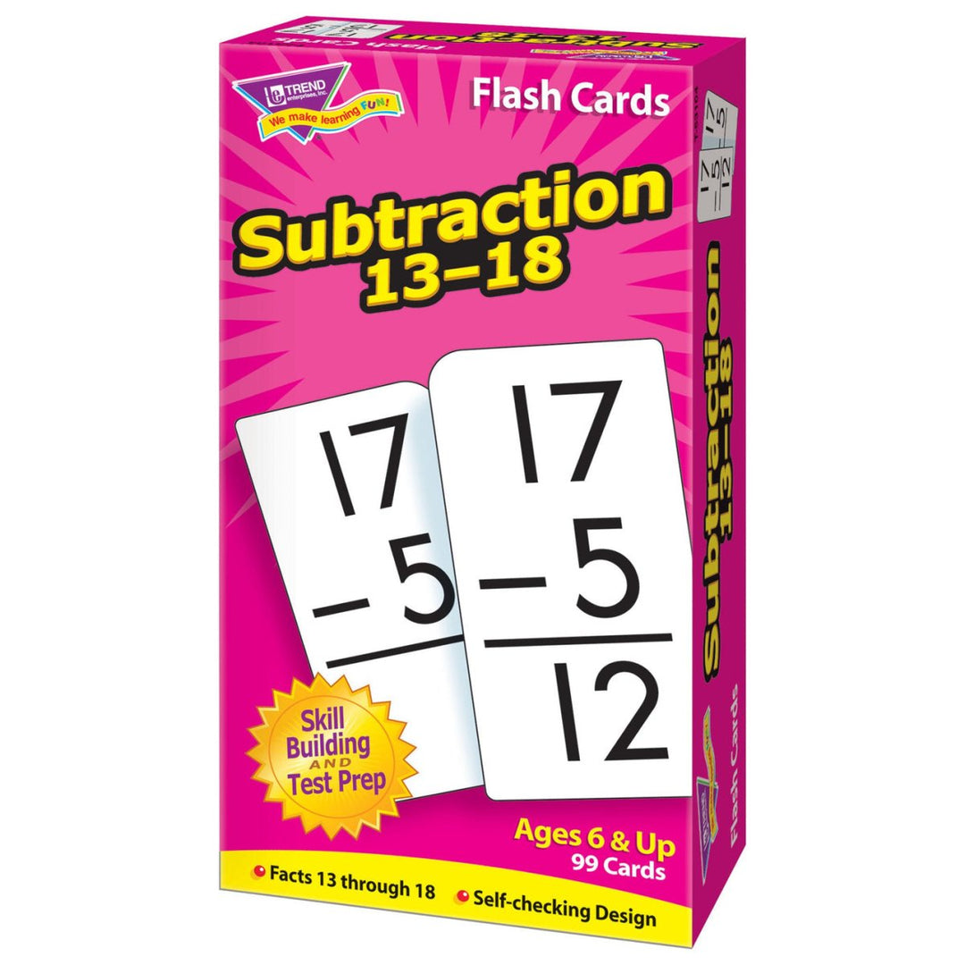 Subtraction 13-18 Skill Drill Flash Cards-Flashcards-Tools 4 Teaching-Classroom Decor and More