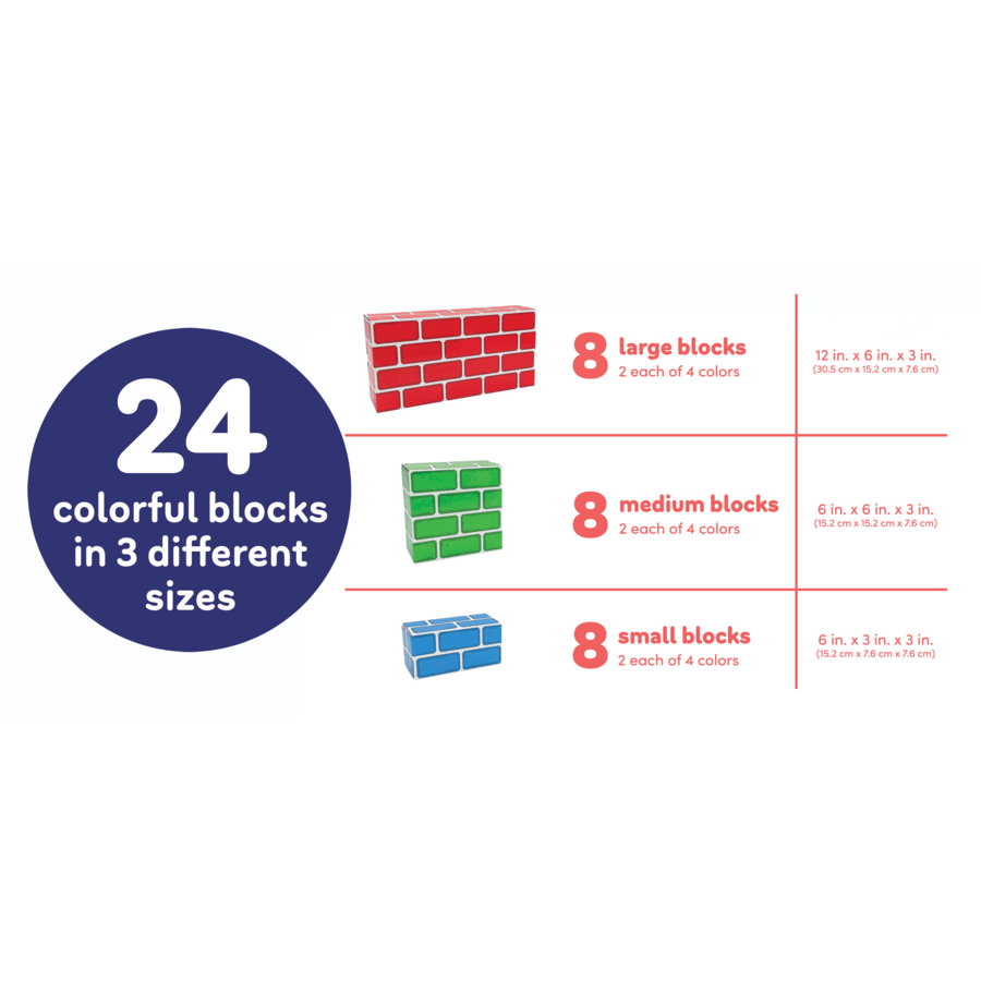 Easy-Stack Cardboard Blocks (24-Piece Set)-Building-Tools 4 Teaching-Classroom Decor and More