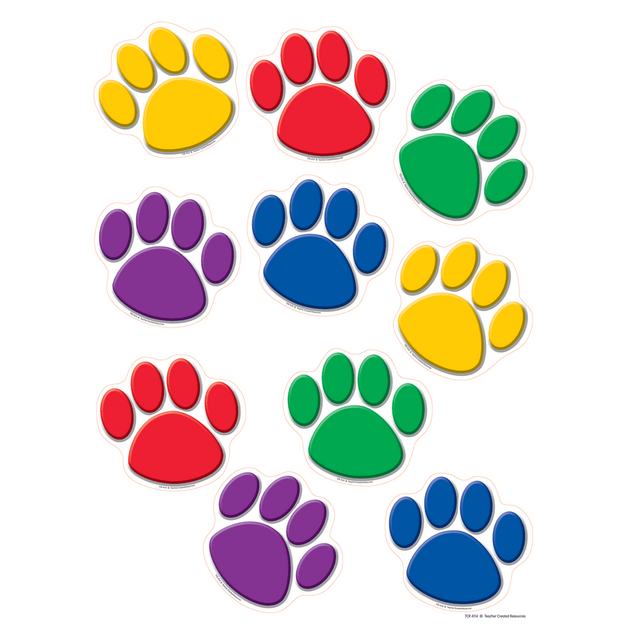 Colorful Paw Prints Accents-Accents-Tools 4 Teaching-Classroom Decor and More