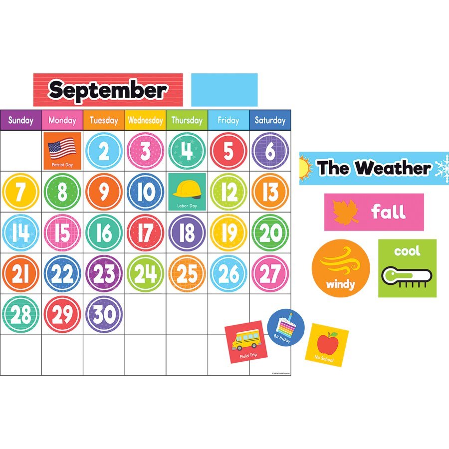 Colorful Magnetic Calendar Set-Calendars-Tools 4 Teaching-Classroom Decor and More