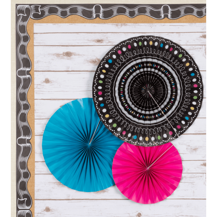 Chalkboard Brights Hanging Paper Fans-Garland-Tools 4 Teaching-Classroom Decor and More