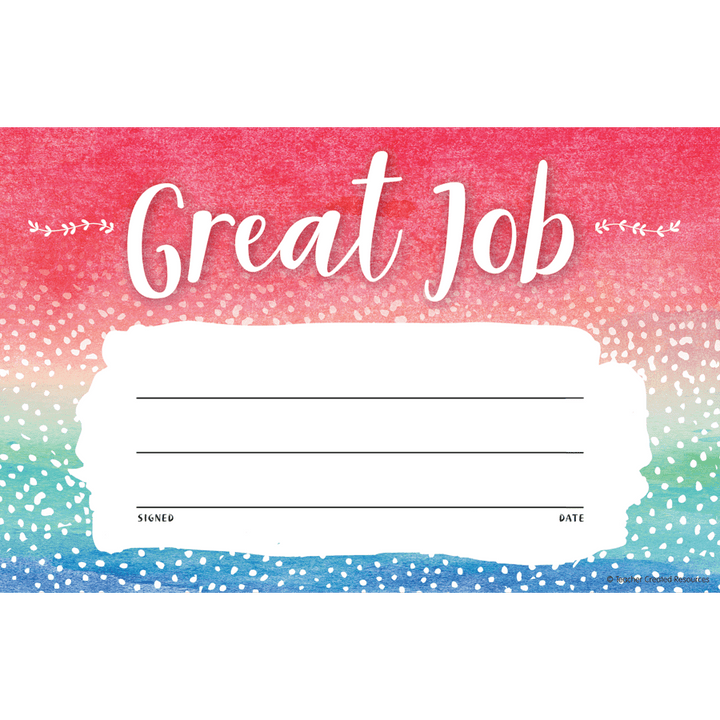 Watercolor Great Job Awards-Awards-Tools 4 Teaching-Classroom Decor and More