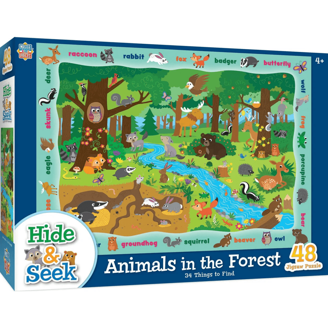 Hide & Seek - Animals in the Forest 48 Piece Jigsaw Puzzle-Puzzles-Tools 4 Teaching-Classroom Decor and More