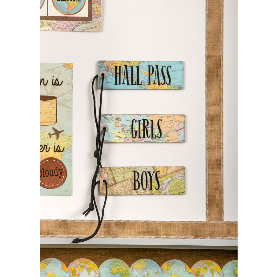 Travel the Map Magnetic Hall Pass-Hall Passes-Tools 4 Teaching-Classroom Decor and More