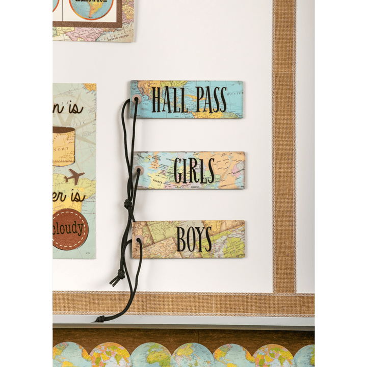 Travel the Map Magnetic Hall Pass-Hall Passes-Tools 4 Teaching-Classroom Decor and More
