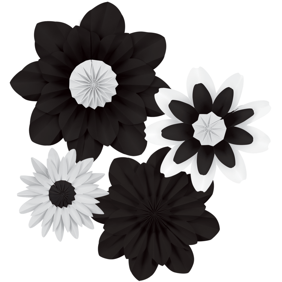 Black and White Paper Flowers-Accents-Tools 4 Teaching-Classroom Decor and More
