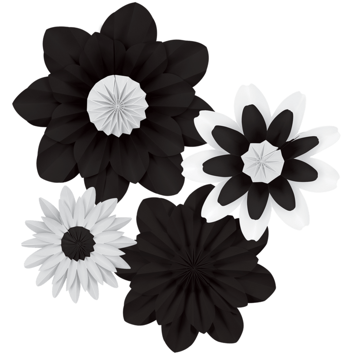 Black and White Paper Flowers-Accents-Tools 4 Teaching-Classroom Decor and More