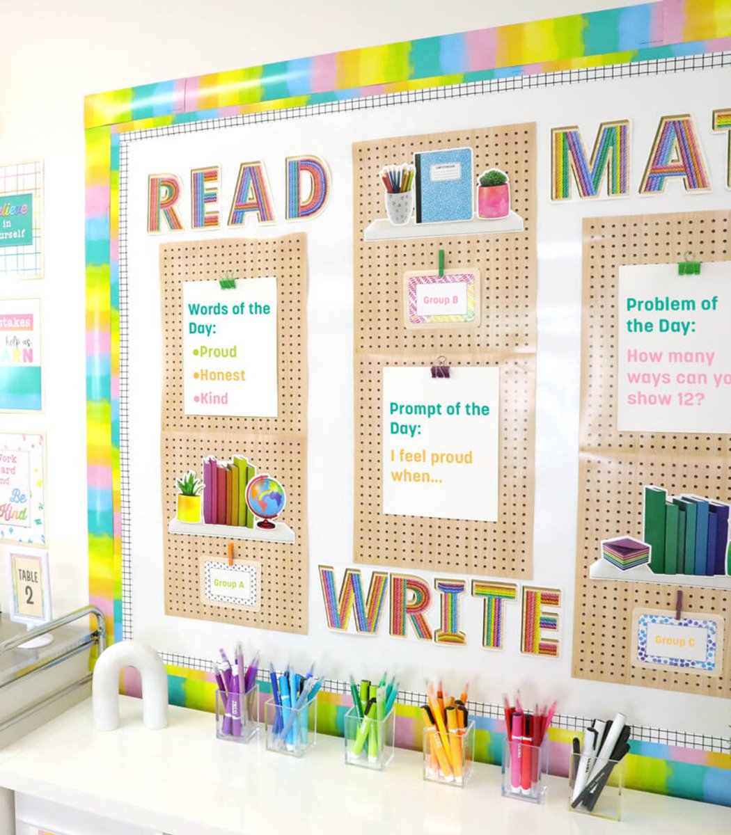 Creatively Inspired Watercolor Straight Bulletin Board Borders-Borders-Tools 4 Teaching-Classroom Decor and More