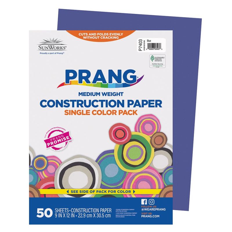 Prang® Construction Paper Blue 9" X 12" Blue 50 Sheets-Construction Paper-Tools 4 Teaching-Classroom Decor and More
