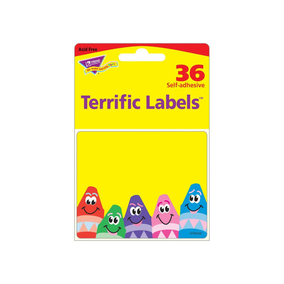 Colorful Crayons Terrific Labels™-Nameplates & Name Tags-Tools 4 Teaching-Classroom Decor and More