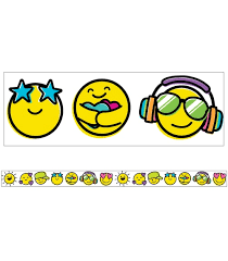 Kind Vibes Smiley Faces Straight Bulletin Board Borders-Borders-Tools 4 Teaching-Classroom Decor and More