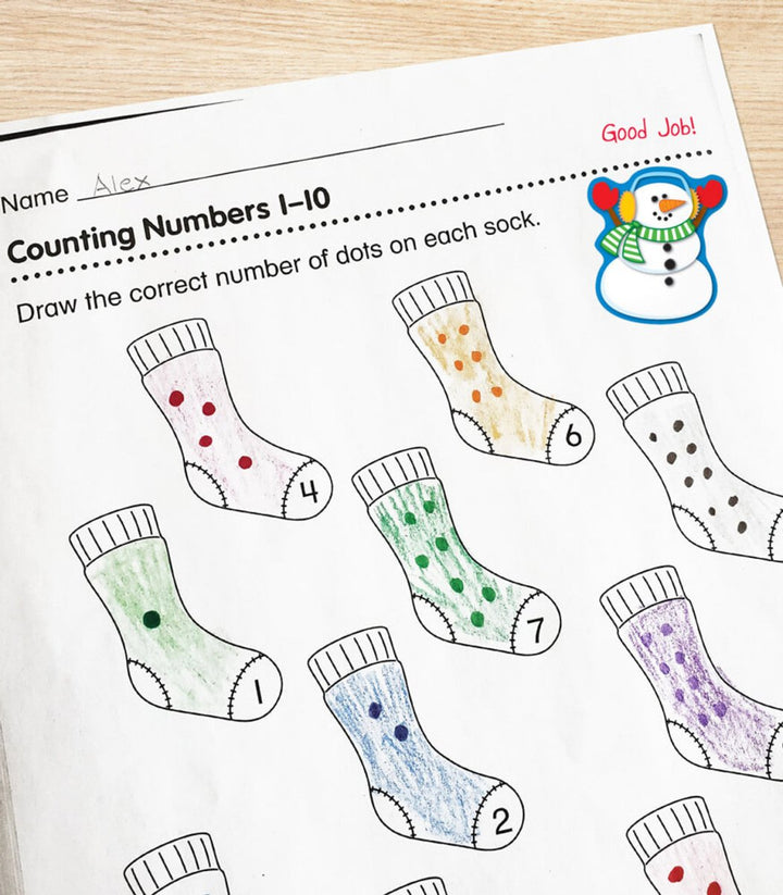 Snowmen Shape Stickers - Tools 4 Teaching