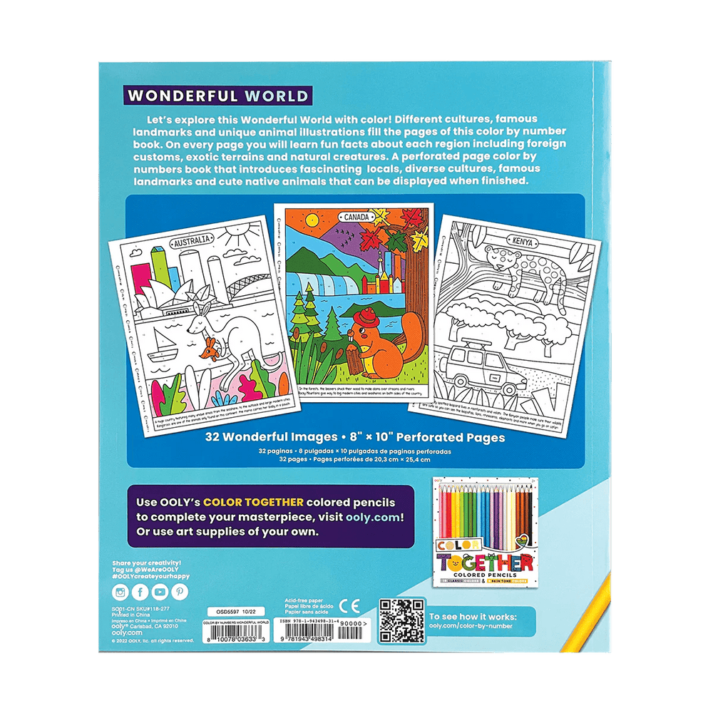 Color By Numbers Coloring Book - Wonderful World-Craft Activity-Tools 4 Teaching-Classroom Decor and More