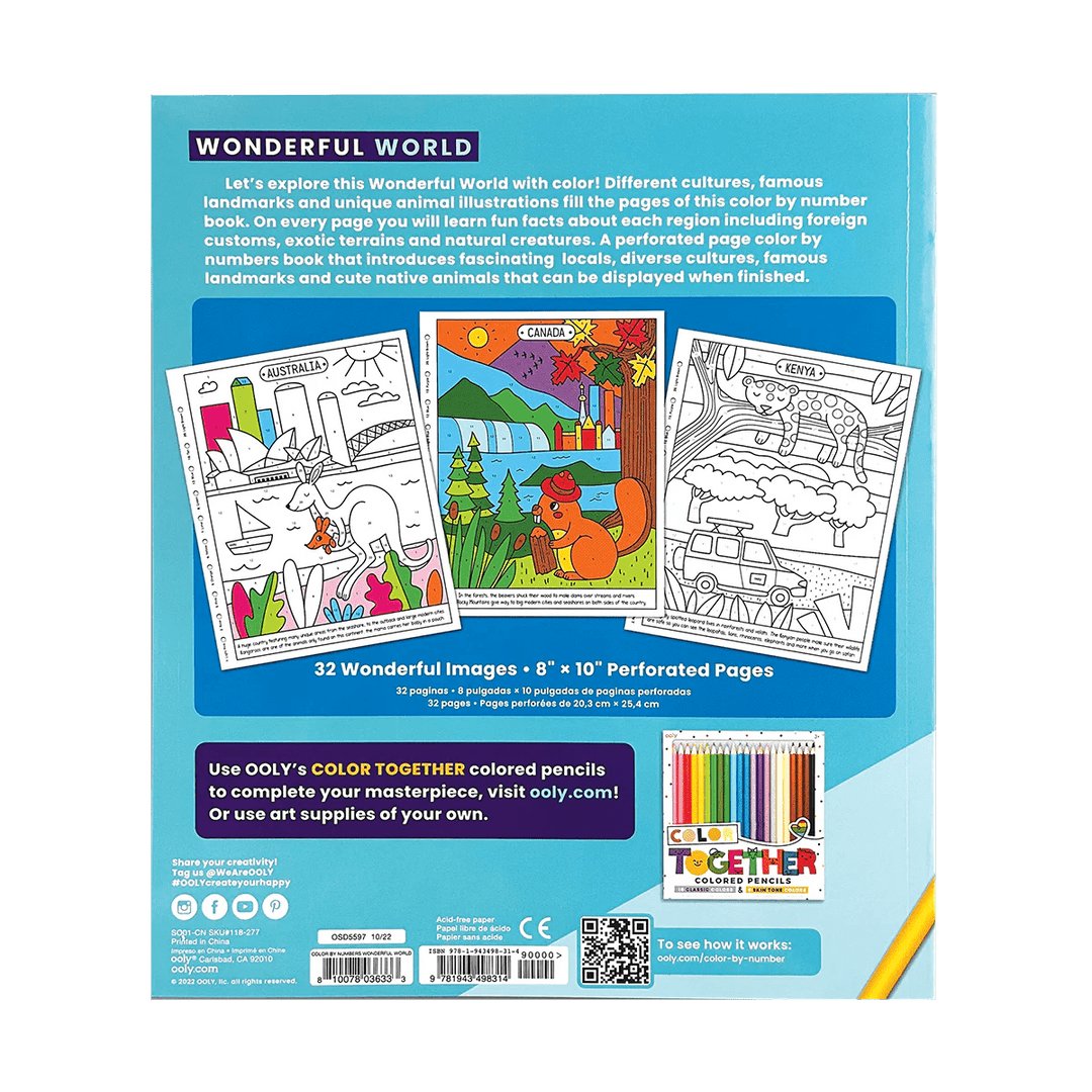 Color By Numbers Coloring Book - Wonderful World-Craft Activity-Tools 4 Teaching-Classroom Decor and More