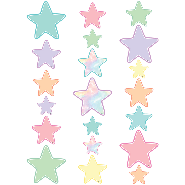 Pastel Pop Stars Accents - Assorted Sizes-Accents-Tools 4 Teaching-Classroom Decor and More