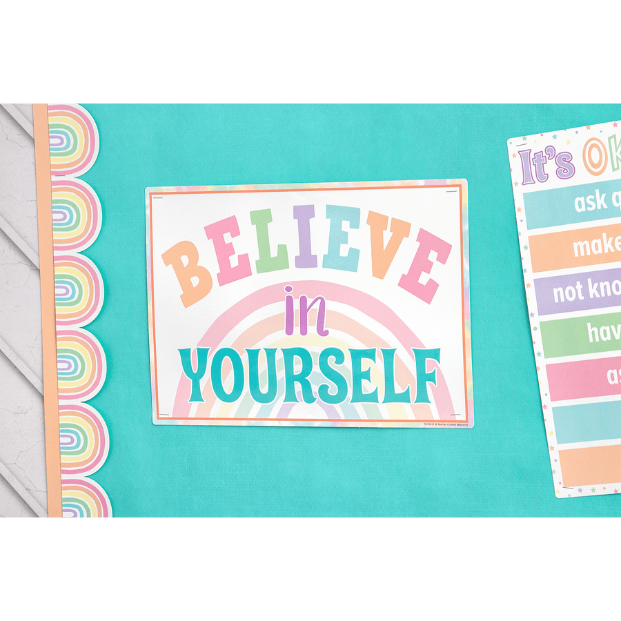 Pastel Pop Rainbows Die-Cut Border Trim-Borders-Tools 4 Teaching-Classroom Decor and More