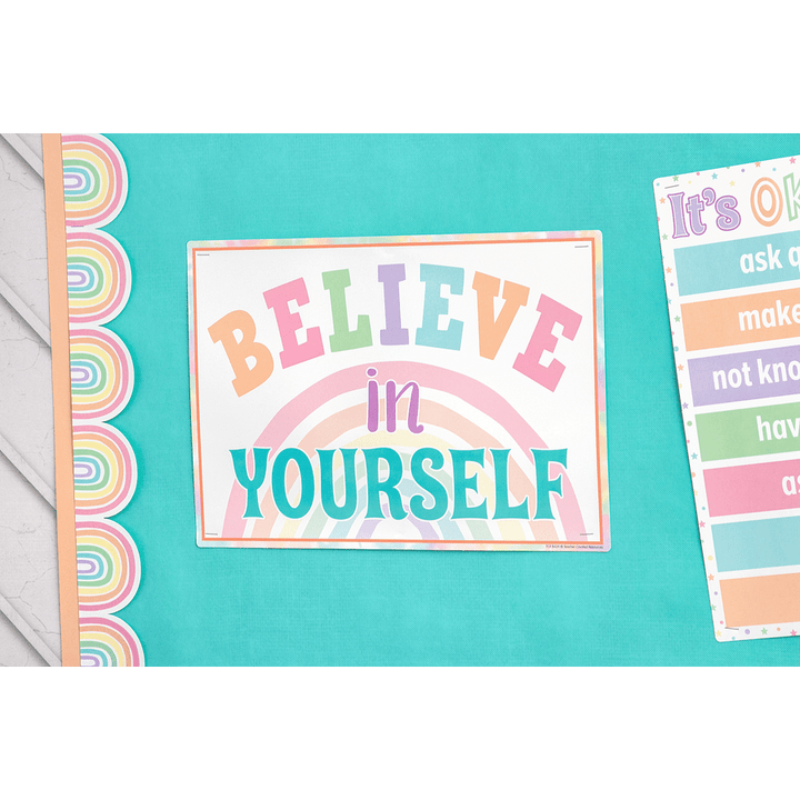 Pastel Pop Rainbows Die-Cut Border Trim-Borders-Tools 4 Teaching-Classroom Decor and More