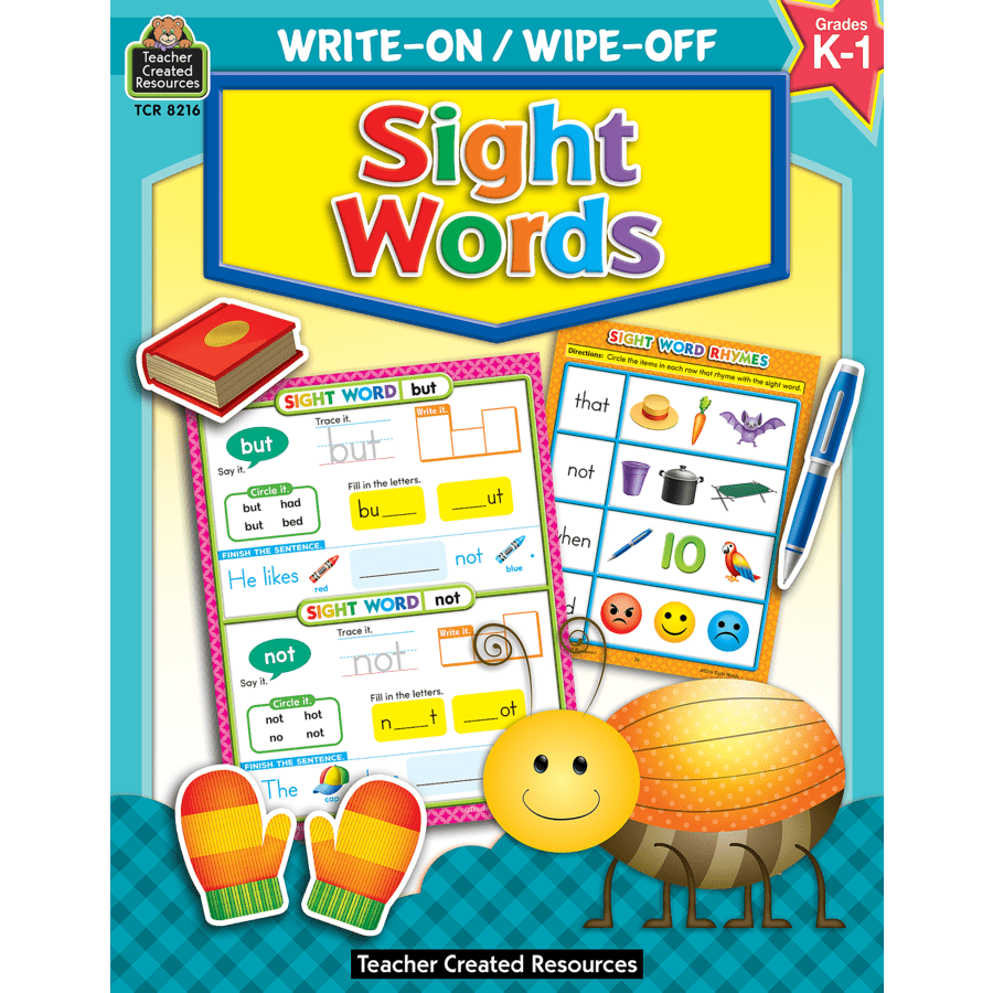 Write-On/Wipe-Off Book: Sight Words Book K-1-Subjects - Reading - Reading Books-Tools 4 Teaching-Classroom Decor and More