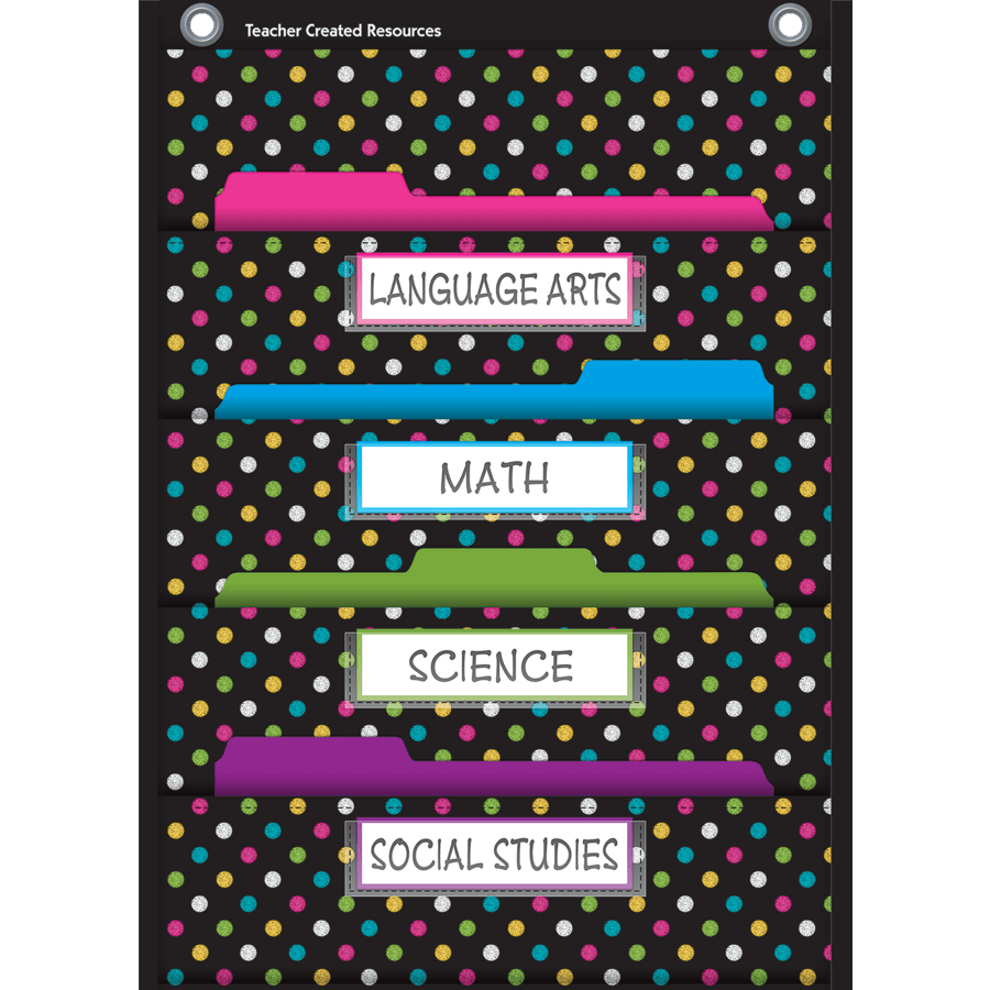 Chalkboard Brights 10 Pocket File Storage Pocket Chart-Pocket Charts-Tools 4 Teaching-Classroom Decor and More