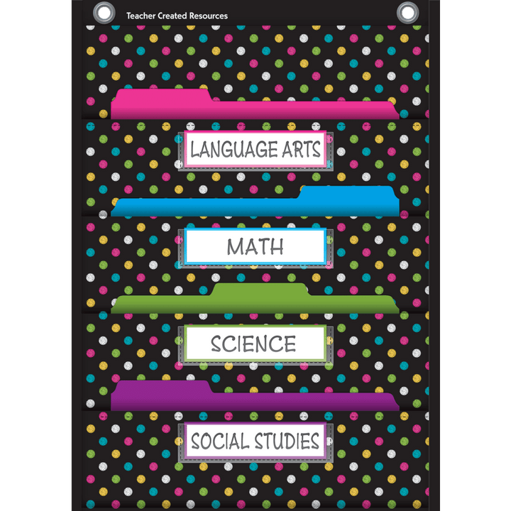 Chalkboard Brights 10 Pocket File Storage Pocket Chart-Pocket Charts-Tools 4 Teaching-Classroom Decor and More