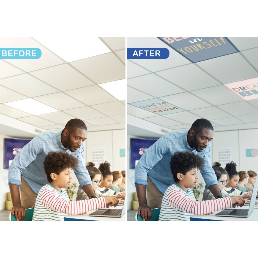 Be Positive Calming Covers Ceiling Light Filters-Sensory-Tools 4 Teaching-Classroom Decor and More