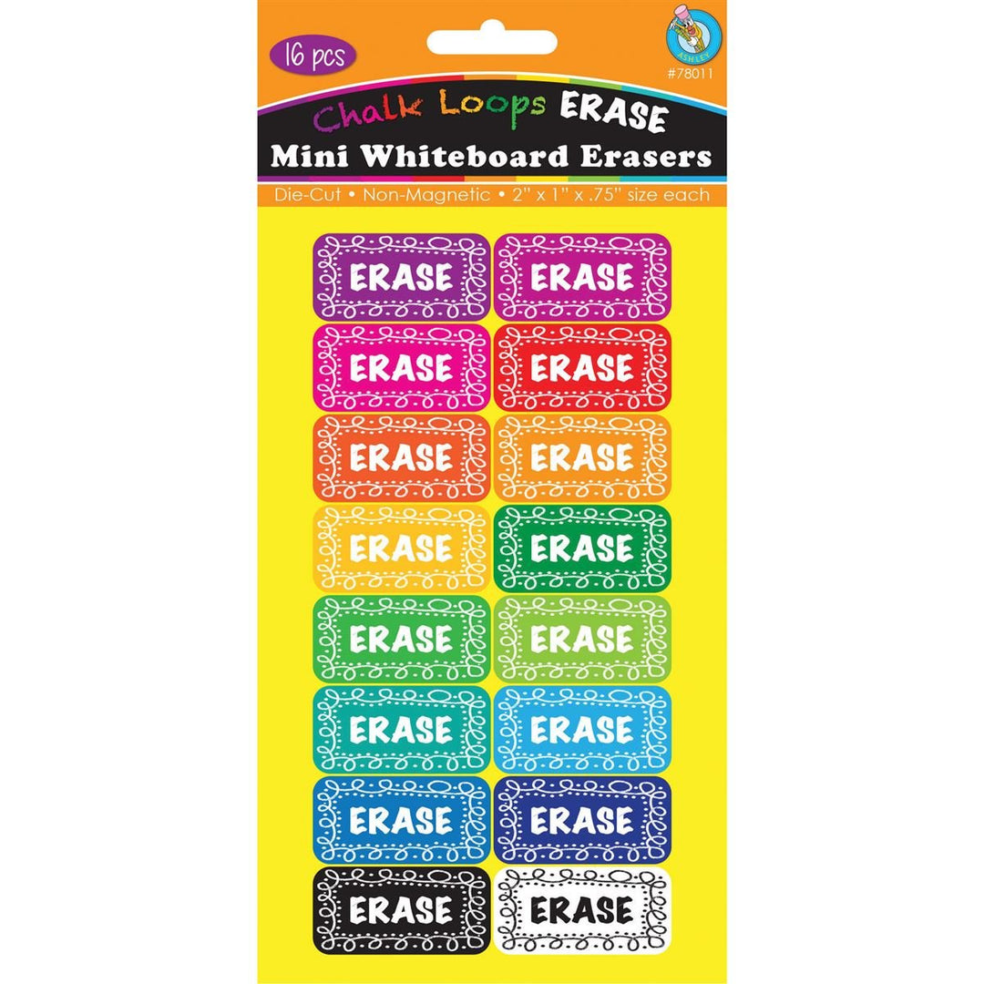 Chalk Loops ERASE 16pk Mini Erasers-Dry Erase-Tools 4 Teaching-Classroom Decor and More