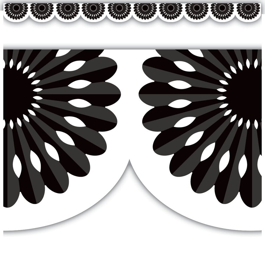 Black and White Fiesta Die-Cut Border Trim-Borders-Tools 4 Teaching-Classroom Decor and More
