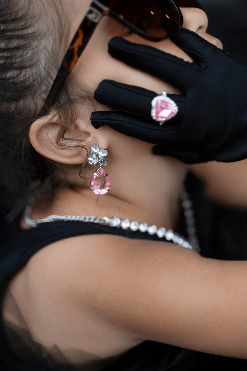 The Marilyn, Pink/Silver 4 Piece Set-Dress Up & Jewelry-Tools 4 Teaching-Classroom Decor and More