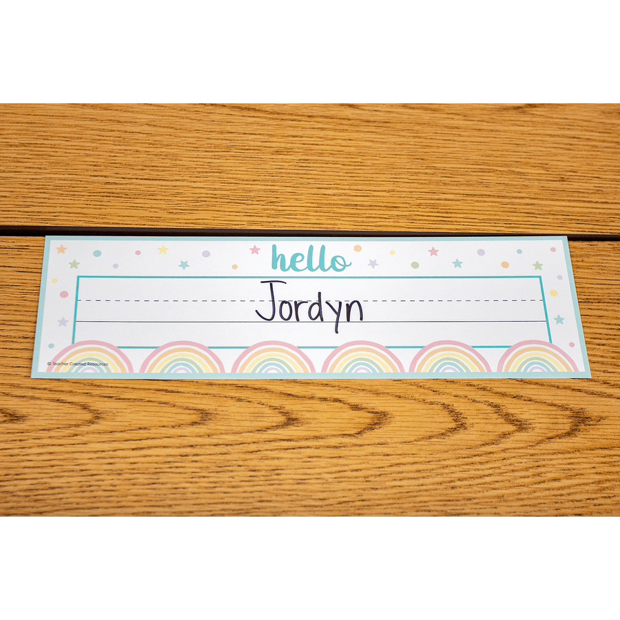 Pastel Pop Flat Name Plates-Nameplates & Name Tags-Tools 4 Teaching-Classroom Decor and More