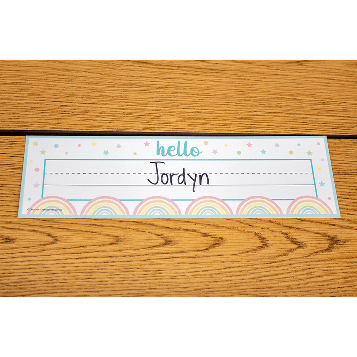 Pastel Pop Flat Name Plates-Nameplates & Name Tags-Tools 4 Teaching-Classroom Decor and More