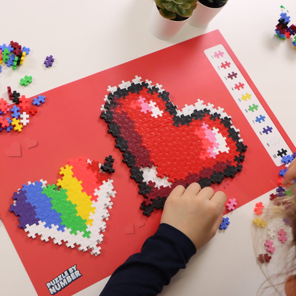 PLUS PLUS® Puzzle by Number® - 250 PC - Hearts-Plus Plus-Tools 4 Teaching-Classroom Decor and More