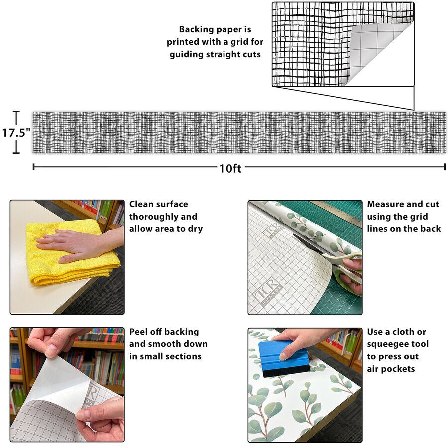 Black Freestyle Grid Peel and Stick Decorative Paper-Bulletin Board Paper - Fadeless-Tools 4 Teaching-Classroom Decor and More