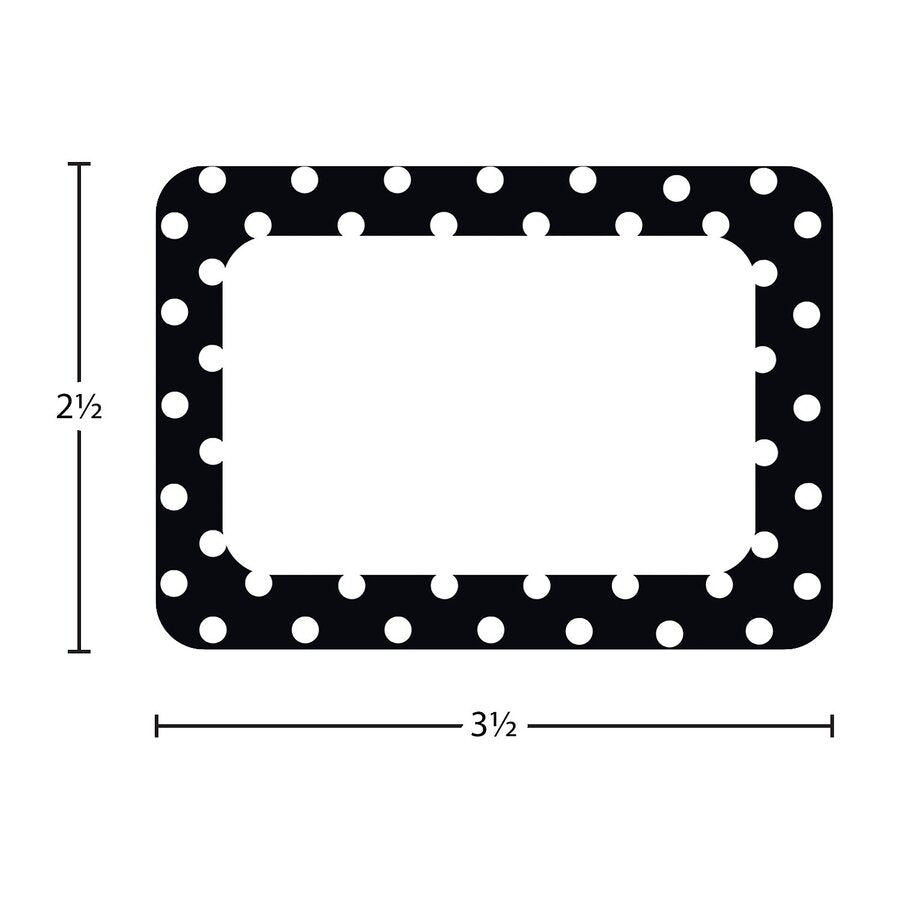 Black Polka Dot 2 Name Tags/Labels-Nameplates & Name Tags-Tools 4 Teaching-Classroom Decor and More