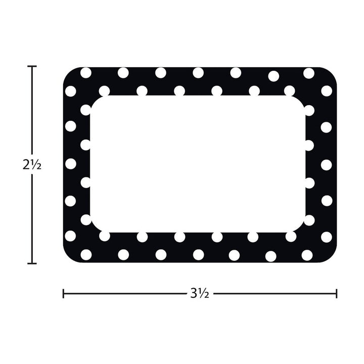 Black Polka Dot 2 Name Tags/Labels-Nameplates & Name Tags-Tools 4 Teaching-Classroom Decor and More