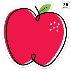 Doodle Apple Red 6" Designer Cut-Outs-Accents-Tools 4 Teaching-Classroom Decor and More