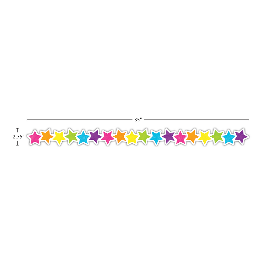 Brights 4Ever Stars Die-Cut Border Trim-Borders-Tools 4 Teaching-Classroom Decor and More