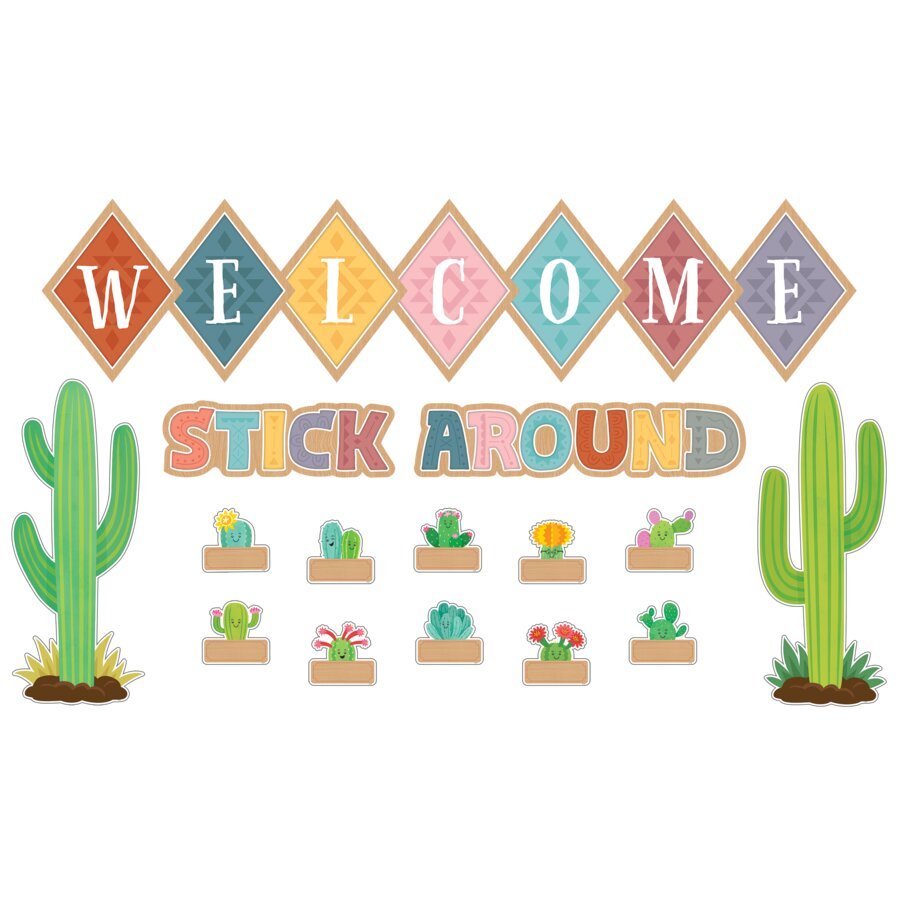 Happy Cactus Crew Welcome Bulletin Board-Bulletin Board Sets-Tools 4 Teaching-Classroom Decor and More