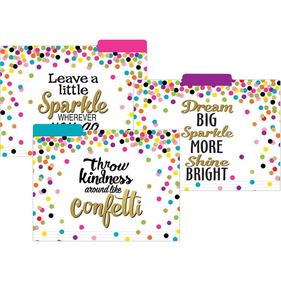 Confetti File Folders-Office Supplies-Tools 4 Teaching-Classroom Decor and More