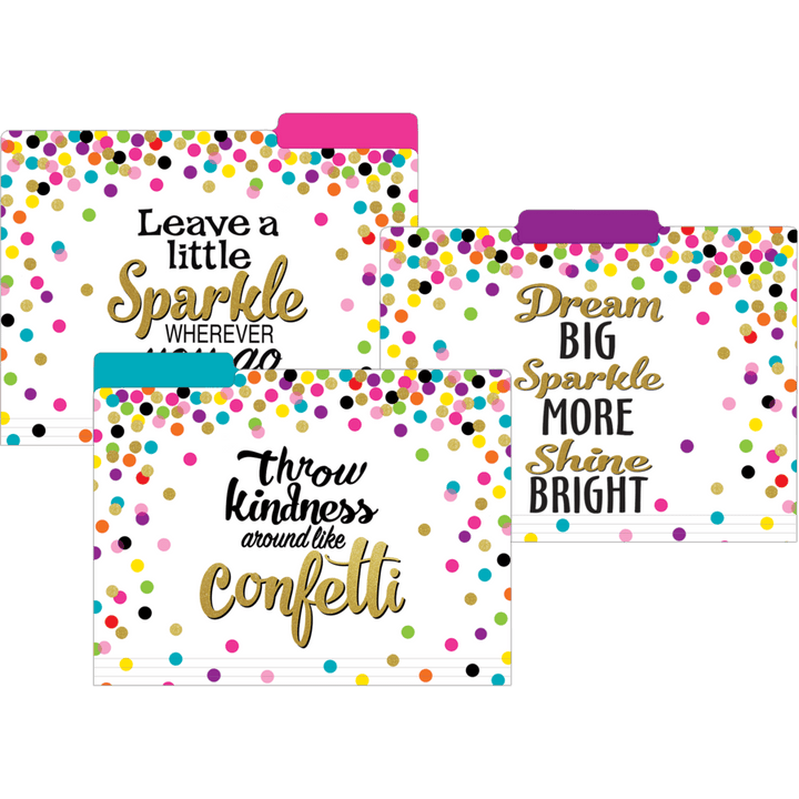 Confetti File Folders-Office Supplies-Tools 4 Teaching-Classroom Decor and More