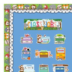 Jungle Friends Class Jobs Mini Bulletin Board-Bulletin Board Sets-Tools 4 Teaching-Classroom Decor and More
