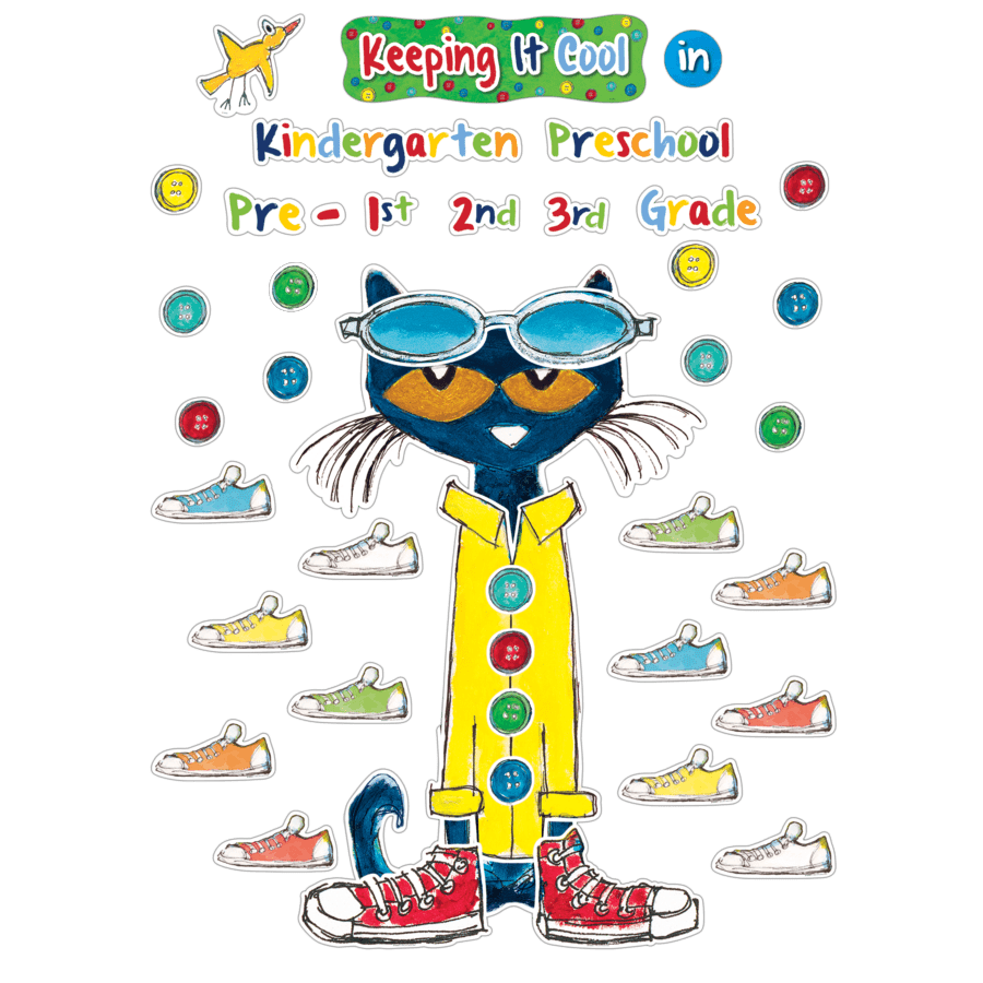 Pete the Cat Keeping It Cool In... Bulletin Board Set-Bulletin Board Sets-Tools 4 Teaching-Classroom Decor and More