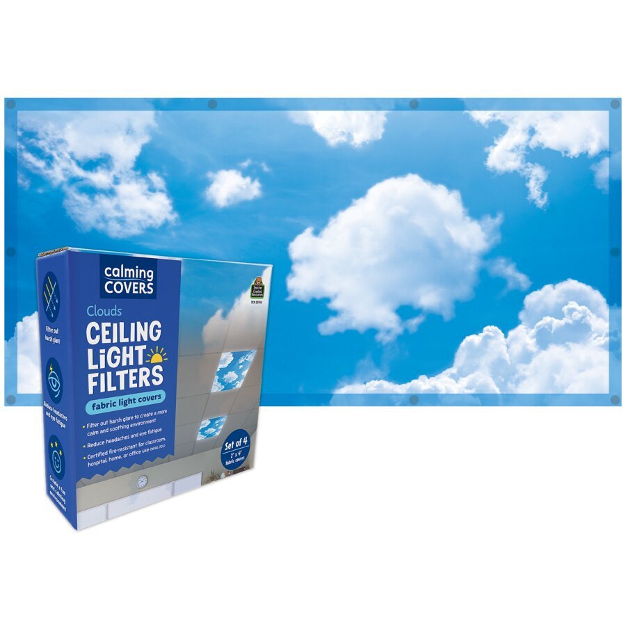 Clouds Calming Covers Ceiling Light Filters-Sensory-Tools 4 Teaching-Classroom Decor and More