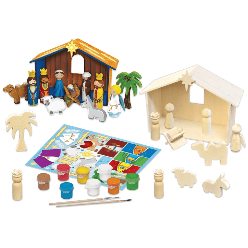 Nativity Scene Wood Craft & Paint Kit-Tools 4 Teaching-Classroom Decor and More