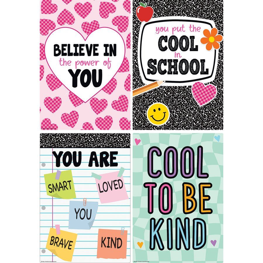Cool for School Positive Sayings Small Poster Pack-Posters-Tools 4 Teaching-Classroom Decor and More