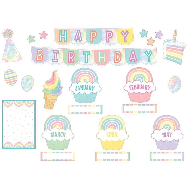 Pastel Pop Happy Birthday Mini Bulletin Board-Birthday-Tools 4 Teaching-Classroom Decor and More