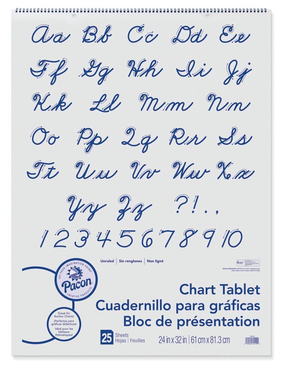 Pacon® Chart Tablet 24" X 32" Cursive Cover 25 Sheets-Chart Paper-Tools 4 Teaching-Classroom Decor and More
